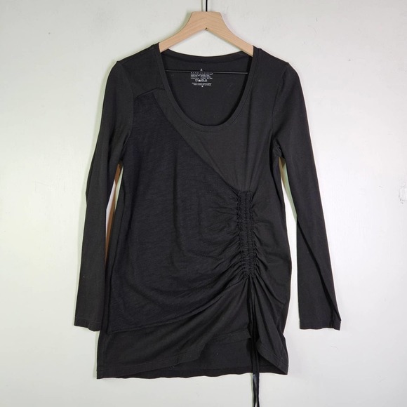 Neon Buddha Cinch Front Tunic Top M Black Long Sleeve‎ - Picture 2 of 7